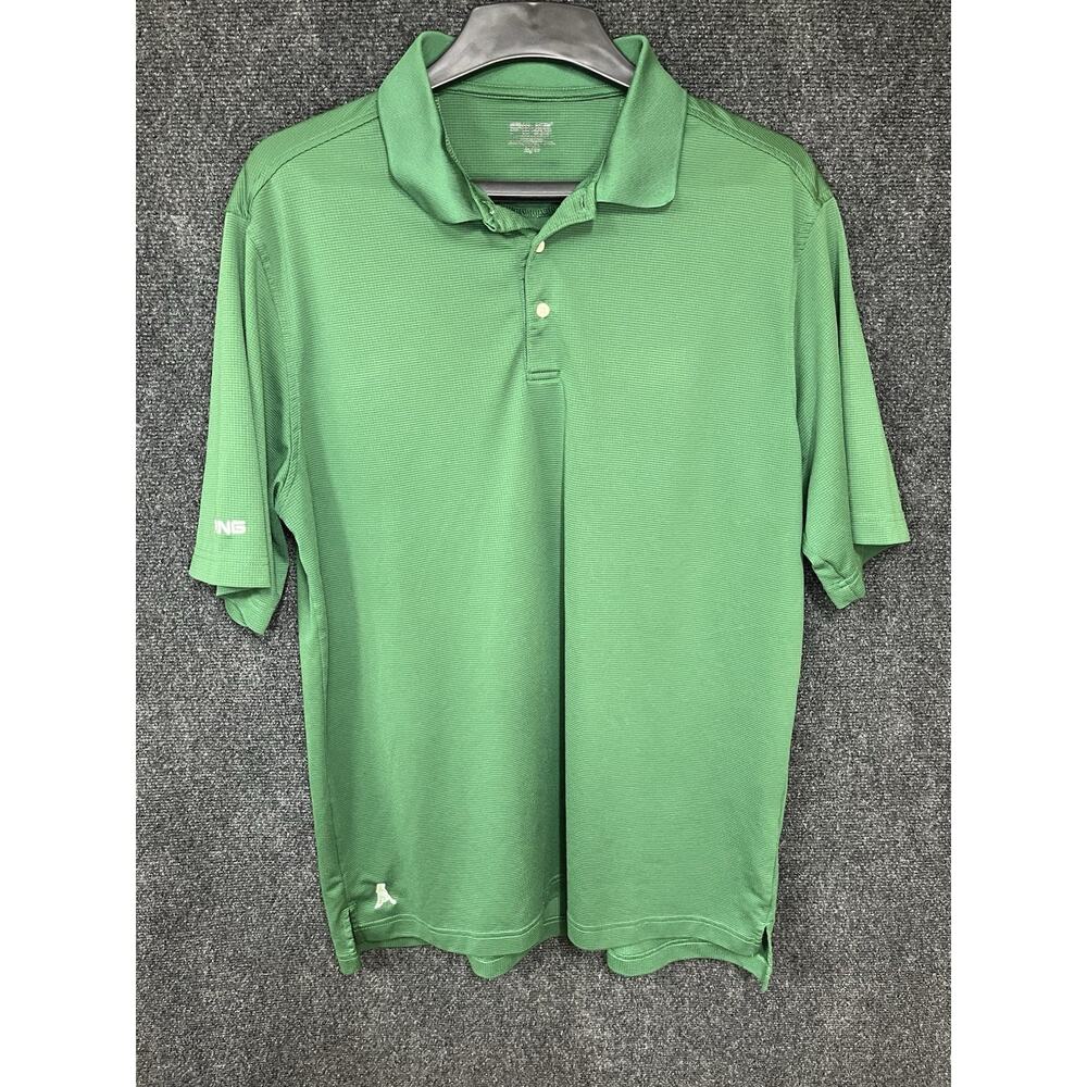Ping Polo Shirt Men's Size XL Green With White Embroidered Casual Stretch